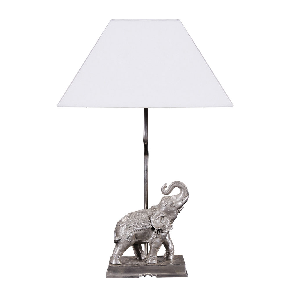 Elephant #5 Lamp - Jansen Statue Silver